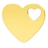 inima aur 14k au585 16 mm  placat cu aur de 24 k 