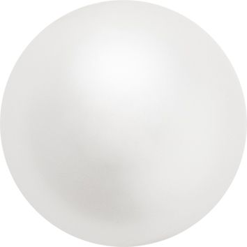 perle Preciosa 8mm white, cu gaura strapunsa dintr-o parte in alta