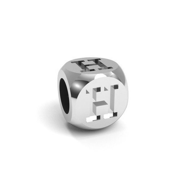 cub litera h argint 925