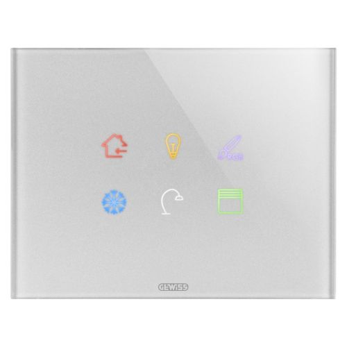 GW16946CT - ICE TOUCH PLATE KNX - IN GLASS - 6 TOUCH AREAS - TITANIUM - CHORUS