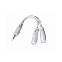 Cablu Audio spliter, conectori jack de 3.5mm la 2x conectori stereo, lungime cablu: 10cm, bulk, Alb, GEMBIRD (CCA-415W)
