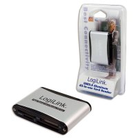 Card reader All-in-one LOGILINK (CR0001B), extern USB2.0 pentru CF I/II/Ultra CF/MD, SD/SDHC/MMC/RS MMS, MS/MS-Pro/ MS-Duo/MS-Pro-Duo, XD, Micro SD/Micro SDHC, viteza 480Mbps, Negru-argintiu