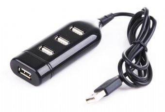 HUB USB extern, conectori iesire: 4x USB 2.0 si intrare: 1x USB 2.0, lungime cablu: 1m, Negru, GEMBIRD (UHB-CT02)