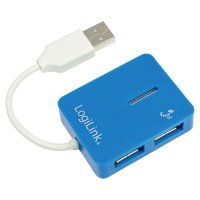HUB USB 2.0 Logilink Smile, 4 porturi, albastru (UA0136)