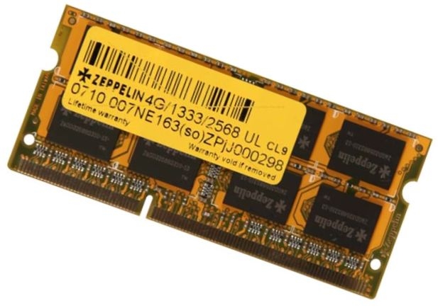 Zeppelin SODIMM 8GB DDR3 1600MHz (life time, dual channel) low voltage (ZE-SD3-8G1600V1.35)