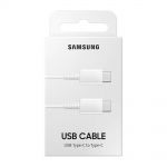 Cablu date original Samsung USB C la USB C, Fast Charge, 1m, Alb (EP-DA705BWEGWW)