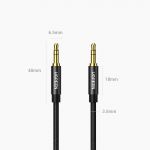 Cablu audio Placat Aur Ugreen - Jack 3.5mm la Jack 3.5mm, 2m, Negru (50363)