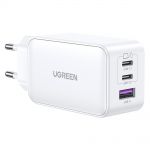Incarcator retea Ugreen Nexode - 1 x USB-A, 2 x USB Type-C, Qualcomm Quick Charge 3.0, PD, GaN, 65W, 3.25A, Alb (15334)