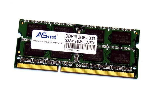 Memorie RAM laptop ASint 2GB DDR3 PC3 10600S 1333MHz SSZ3128M8 EDJEF