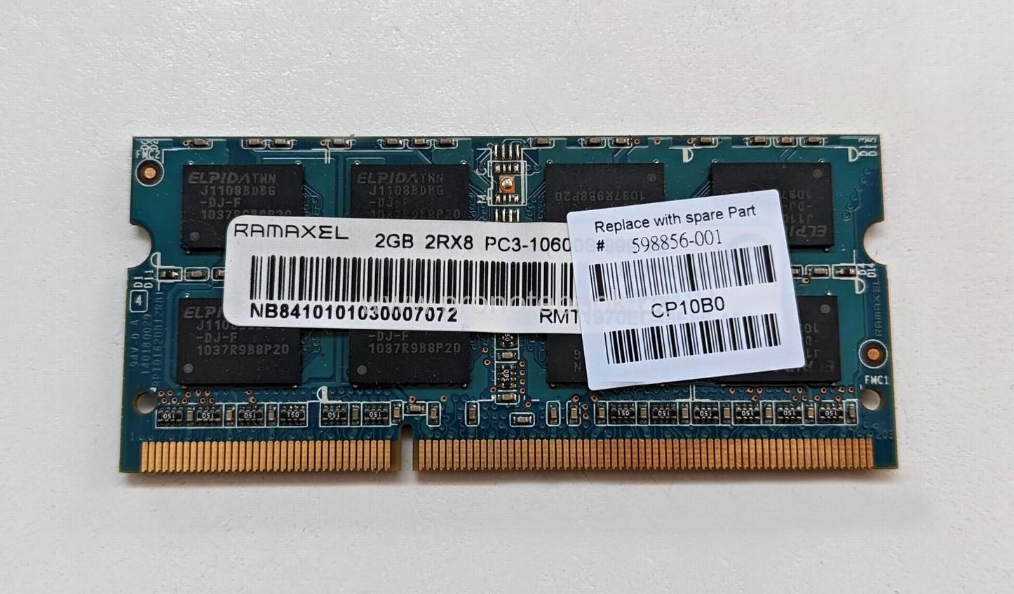 Memorie RAM laptop Ramaxel 2GB DDR3 PC3 10600S 1333MHz RMT1970ED48E8F