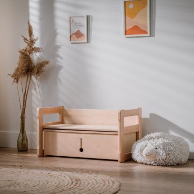 Montessori based Multifunctional small bench and double box set