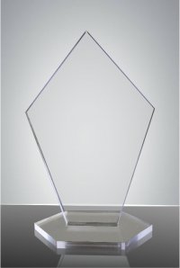 Trofeu sticla acrilica pentagon