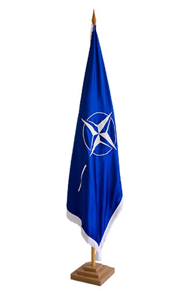 Drapel UE / NATO / RO - matase cu franjuri
