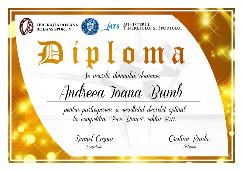 Diploma competitii sportive C007