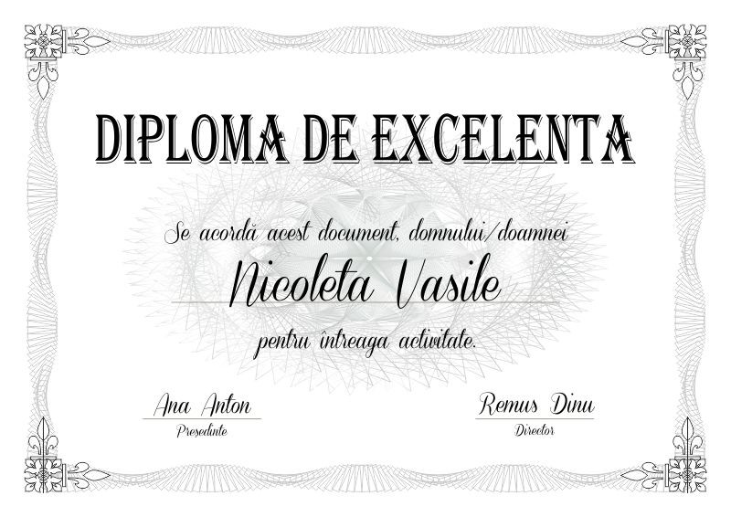Diploma de excelenta E001
