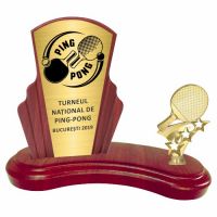 Trofeu lemn WF408+Figurină Tenis de masă F277