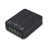 Hub USB Techone® QC3, 6 porturi, 50W, Quickcharge 3.0, viteza 3.0, port Type-C, alimentare priza, negru
