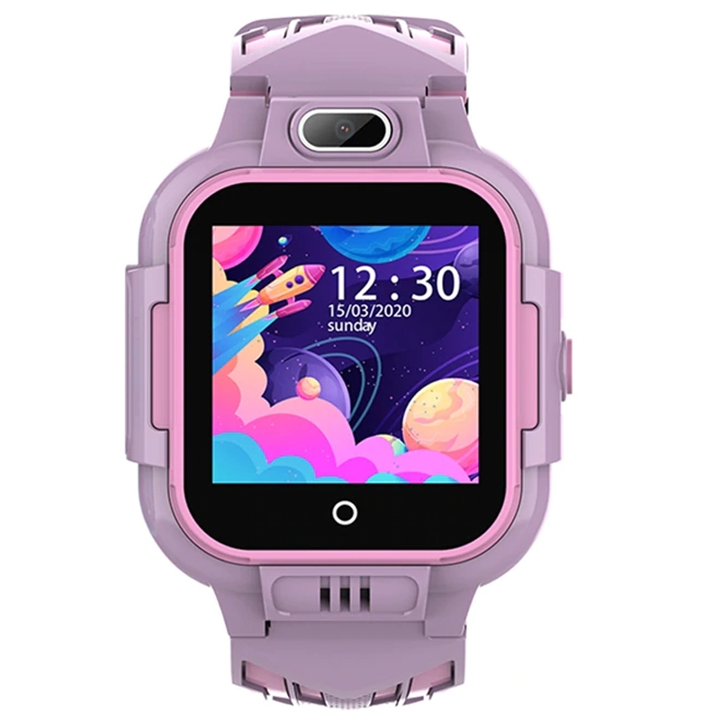 Ceas smartwatch GPS copii Techone™ KT16 4G, 1.4 inch IPS, apel video, camera ultrapixel, Wi-Fi, rezistent la apa IP67, telefon, bluetooth, SOS, touchscreen, monitorizare spion, Roz