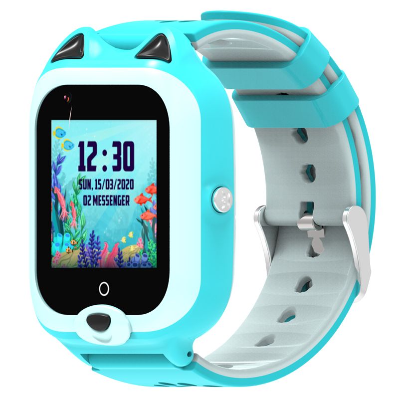 Ceas smartwatch GPS copii Techone™ KT22 4G, 1.4 inch OGS, apel video, camera ultrapixel, Wi-Fi, rezistent la apa IP67, telefon, bluetooth, SOS, touchscreen, monitorizare spion, carcasa detasabila, Albastru