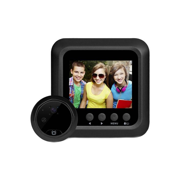 Vizor video digital Techone® RV01, Full HD, vedere noaptea, functie sonerie, stocare poze/video, slot card micro SD, negru