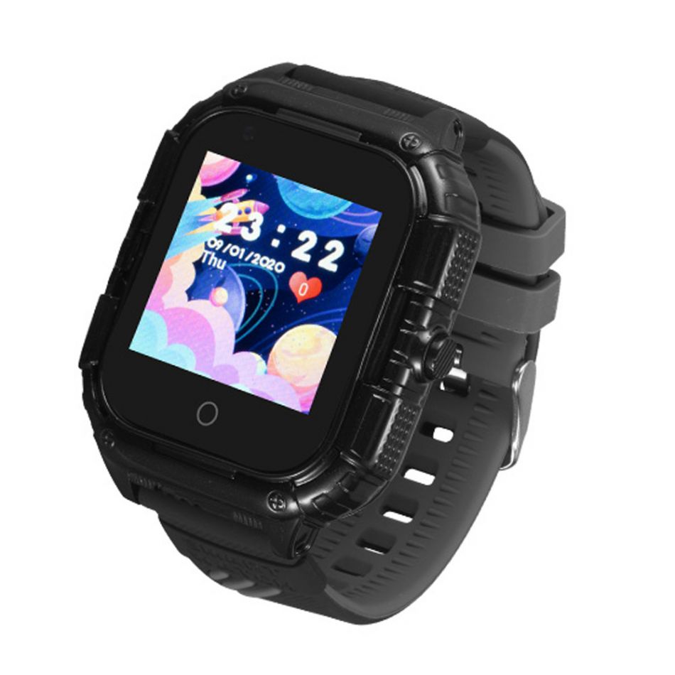Ceas smartwatch GPS copii Techone™ TKY-FG12 4G, 1.4 inch, apel video, camera HD, Android, buton SOS, bluetooth, wifi, rezistent la apa, blocare apel, monitorizare spion, negru