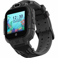 Ceas smartwatch GPS copii Techone™ KT16 4G, 1.4 inch IPS, apel video, camera ultrapixel, Wi-Fi, rezistent la apa IP67, telefon, bluetooth, SOS, touchscreen, monitorizare spion, Negru