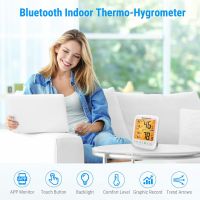 Termometru si higrometru de camera ThermoPro TP-59 Pro, bluetooth, ecran 3 inch, lumina, touch, indicator comfort, citire 10s, 3 tipuri de montare, gama profesionala, alb