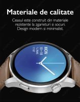 Ceas smartwatch TechONE™ DT3, 1.36 inch IPS HD, multi sport, apel bluetooth 5.0, agenda, ritm cardiac inteligent, EKG, rezistent la apa IP67, difuzor, notificari, vibratii, curea metalica silicon incluse, negru