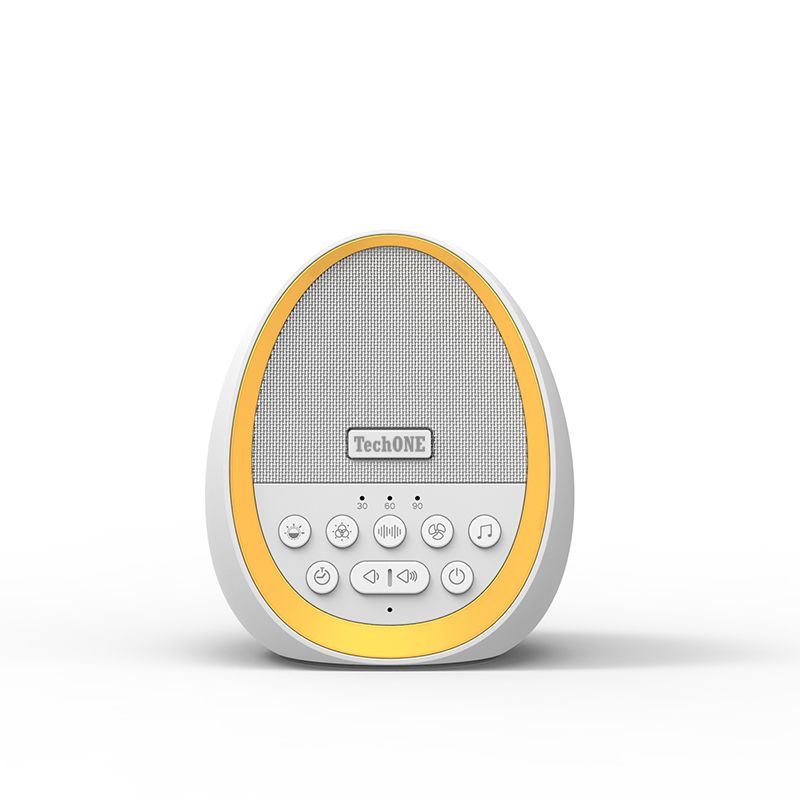 Dispozitiv Sunete Albe Techone® W06 29 sunete HD, pentru copii si adulti, portabil, acumulator 1200mAh, timer, lumina de veghe, White Noise, Alb