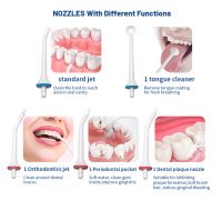 Set 5 capete irigator oral si bucal, Horigen®, normal, curatare limba, ortodontic, periodontal, placa dentara, alb