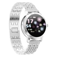 Ceas smartwatch si bratara fitness TechONE™ LW10, pentru femei, monitorizare ciclu menstrual, ritm cardiac, pedometru, ip68,  multi sport, argintiu
