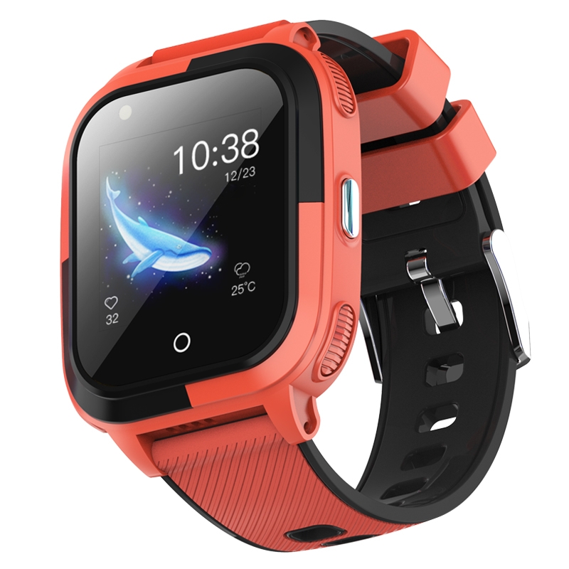 Smartwatch GPS copii Techone™ TKY T58 4G, 1.4 inch, apel video, Android, buton SOS, wifi, rezistent la apa, monitorizare spion, rosu/negru