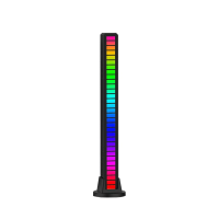 Lumina ambientala turn LED Techone® D08,Control sunet, Pickup Ritm, 32 LED, acumulator, 18 moduri, RGB, Negru