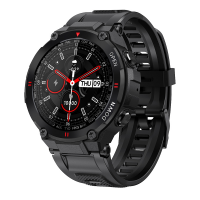 Ceas smartwatch barbati TechONE™ K22, 1.28 inch IPS HD, multi sport, apel bluetooth 5.0, agenda, ritm cardiac inteligent, oxigen, rezistent la apa IP67, difuzor, notificari, vibratii, negru