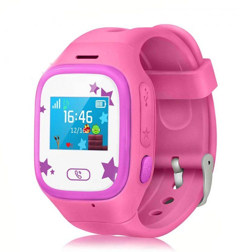 RESIGILAT Ceas smartwatch copii GPS TechONE™ TD01, telefon, wifi, buton SOS, alerta ceas desfacut, ecran color, Roz