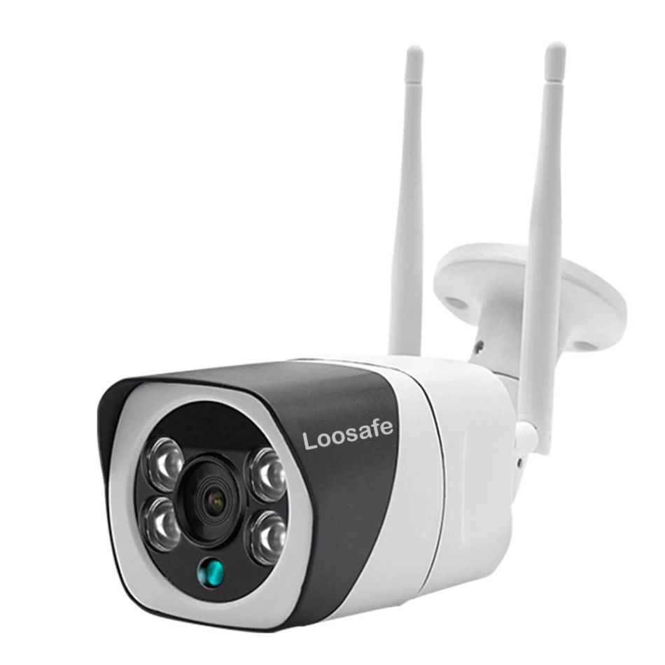 RESIGILAT Camera de supraveghere WIFI Loosafe® B03, metalica, compatibila Google Home si Alexa, exterior / interior, Full HD, 4X zoom, sunet bidirectional, stocare card/cloud, senzor miscare, alb
