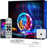 Kit Banda LED TV Huerler™ Smart RGB 4.5 metri, control aplicatie, telecomanda, Bluetooth, lumina Multicolora, Music Sync, conectare USB, Led Strip