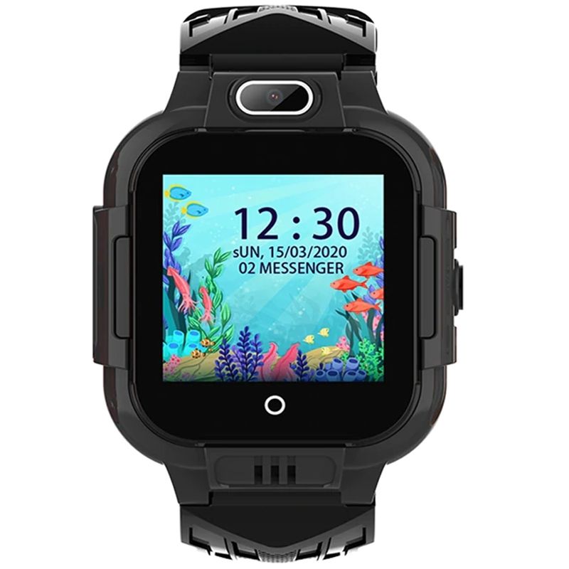 RESIGILAT Ceas smartwatch GPS copii Techone™ KT16 4G, 1.4 inch IPS, apel video, camera ultrapixel, Wi-Fi, rezistent la apa IP67, telefon, bluetooth, SOS, touchscreen, monitorizare spion, Negru