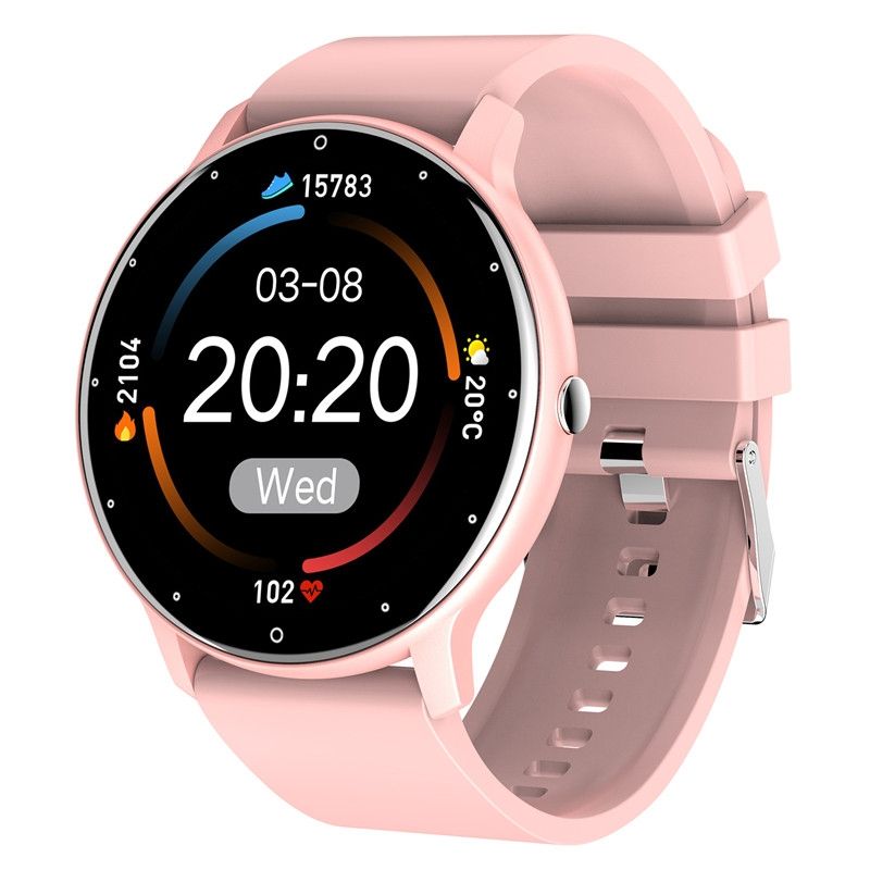 RESIGILAT Ceas smartwatch si bratara fitness TechONE™ ZL02, pentru femei, oxigen, ritm cardiac, pedometru, notificari, ip67, vibratii, multi sport, roz