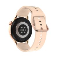 RESIGILAT Ceas smartwatch TechONE™ DT4+, pentru femei 1.36 inch IPS, NFC, apel bluetooth 5.0, monitorizare ciclu, GPS Track, multi sport, curea silicon, auriu