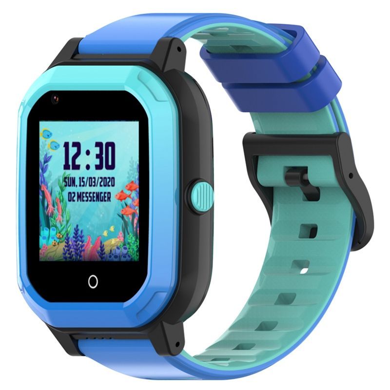 RESIGILAT Ceas smartwatch GPS copii Techone™ KT20 4G, 1.4 inch OGS, apel video, camera ultrapixel, Wi-Fi, rezistent la apa IP67, telefon, bluetooth, SOS, touchscreen, monitorizare spion, carcasa detasabila, Albastru