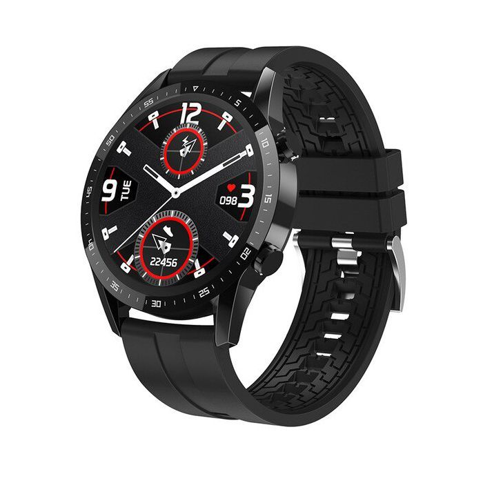 RESIGILAT Ceas smartwatch TechONE™ T30, 1.3 inch HD, multi sport, apel bluetooth, ritm cardiac, oxigen, rezistent la apa, notificari, vibratii, senzor Bosch, negru