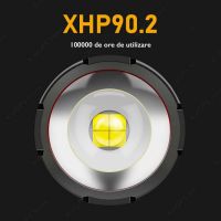 RESIGILAT Lanterna tactica LED Techone® SK1905, din aluminiu, sursa XHP90 Ultra-Bright, profesionala, focus ajustabil, rezistenta la apa, incarcare USB, 6000 lumeni, 3 moduri lumina, negru