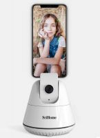 RESIGILAT Suport selfie pentru telefon SriHome® SH006 RoPRO, rotativ, miscare sus/jos, urmarire automata inteligenta umana, pentru vlogging, 2 moduri alimentare, alb