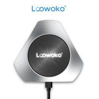 RESIGILAT Incarcator wireless Loowoko LWC-F07, 10W, disipare caldura, metalic, protectie scurtcircuit, logo luminos, incarcare cu carcasa, negru