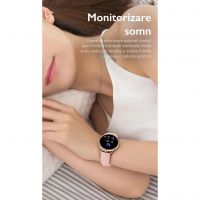 Ceas Smartwatch TechONE® KM30, pentru femei, 1.39 inch Retina IPS Full View, apel bluetooth, monitorizare ciclu, ritm cardiac, oxigen, rezistent la apa ip67, vibratii, multi sport, gold