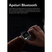 Ceas smartwatch barbati TechONE® V9 Pro MAX, 2.1 inch AMOLED, apel bluetooth HD, multi sport, ritm cardiac multi point, tensiune, oxigen, carcasa metalica, difuzor, IP68, 2 curele, negru