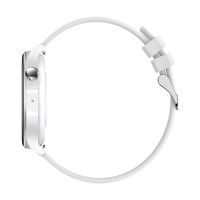 Smartwatch pentru femei TechONE® KR08 Pearl, 1.3 inch Full Touch IPS HD, convorbire bleutooth, ritm cardiac, oxigen, rezistent la apa ip67, monitorizare ciclu, vibratii, multi sport, alb