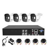 RESIGILAT Kit supraveghere video 4 camere SriHome™ NVS008, cu cablu 20m, Full HD, rezistent la apa, inreigstrare video/audio, NVR, functie repeator, night vision, H.265, aplicatie, alb