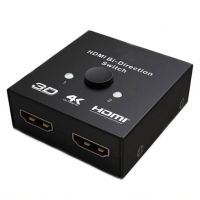 RESIGILAT Spliter switch HDMI 4K, Techone® HDSW, 2 x HDMI 2.0, 60 Hz la 1 x HDMI, bi-directional, metalic, negru